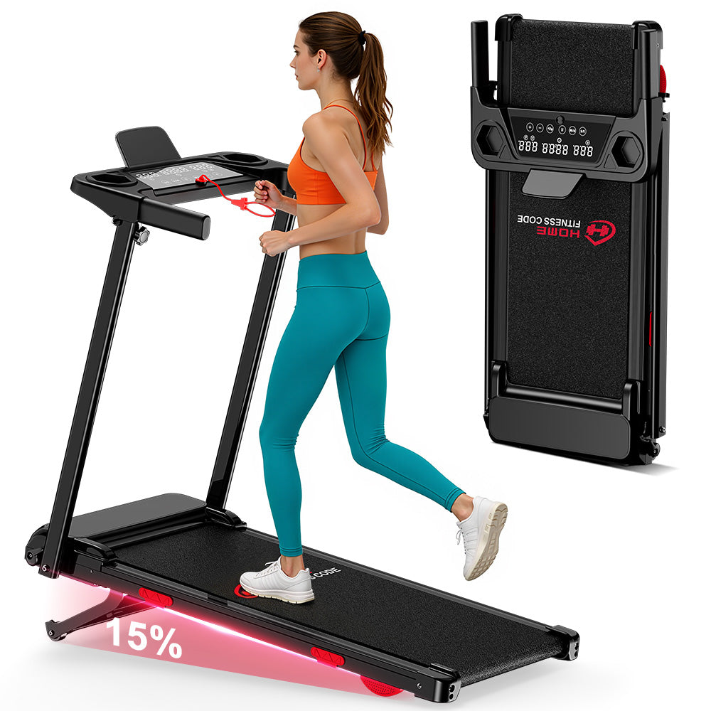 Folding Treadmill Q5 Pro with Brushless Motor, Speed 1-12KM/H, 15% Auto Incline