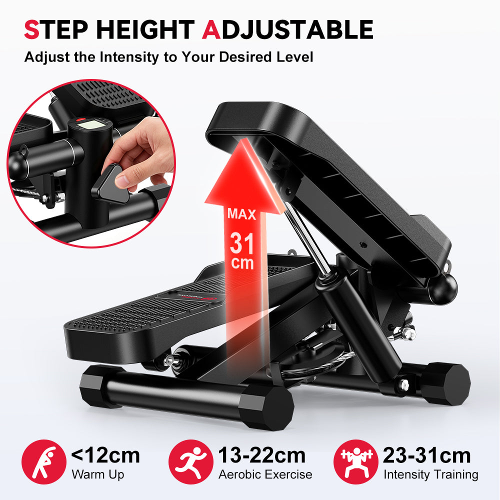 Mini Hydraulic Stepper with Resistance Bands