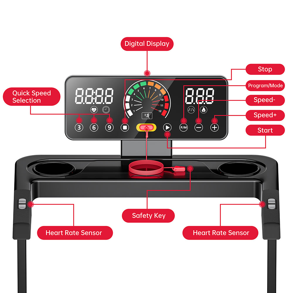 Folding Treadmill Q8, Speed 1-12KM/H, 5% Manual Incline