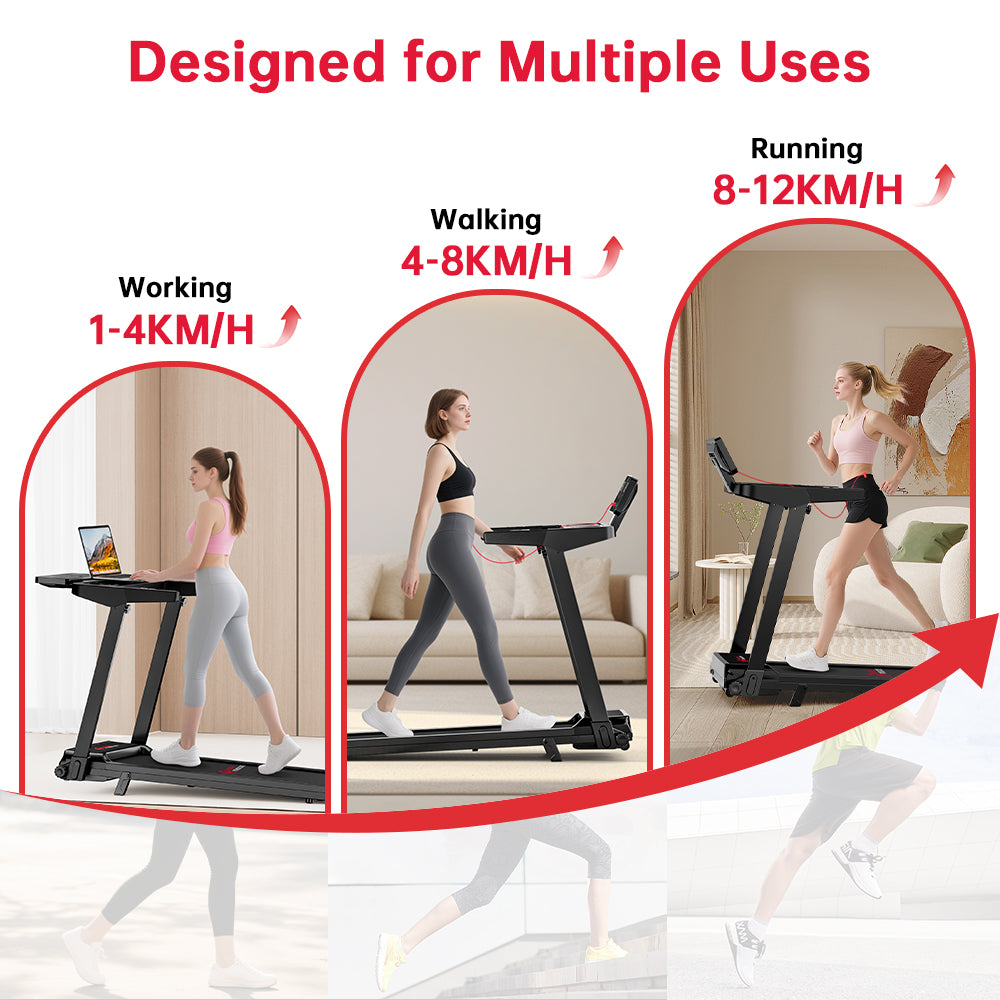 Folding Treadmill Q8, Speed 1-12KM/H, 5% Manual Incline