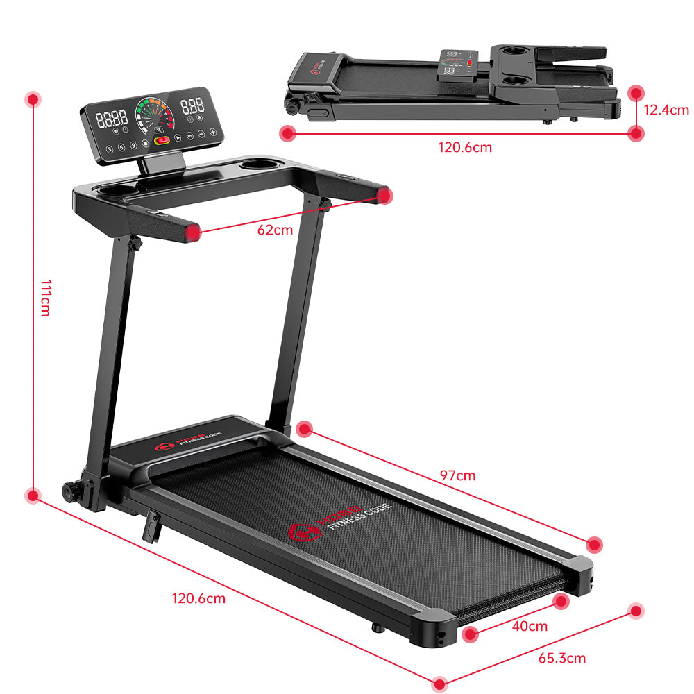 Folding Treadmill Q8, Speed 1-12KM/H, 5% Manual Incline