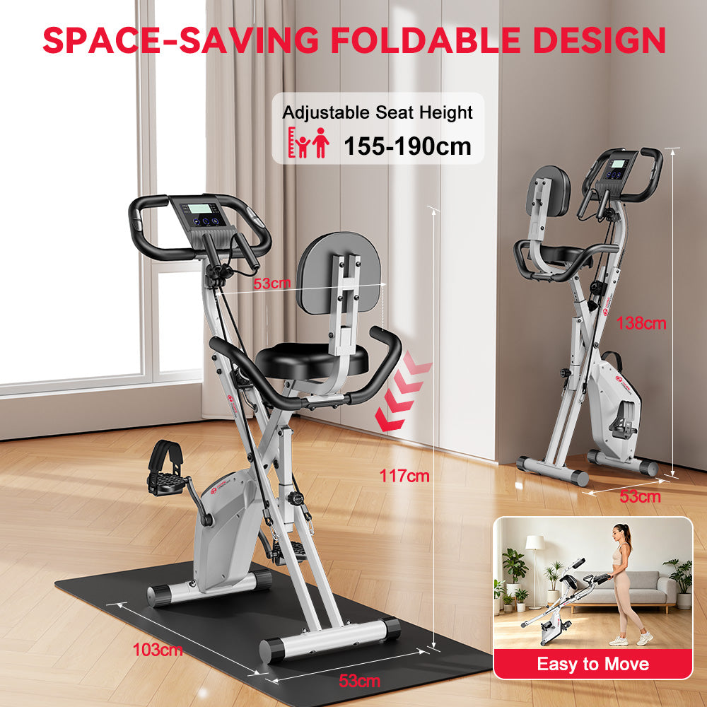 Foldable Exercise Bike, Magnetic Resistance
