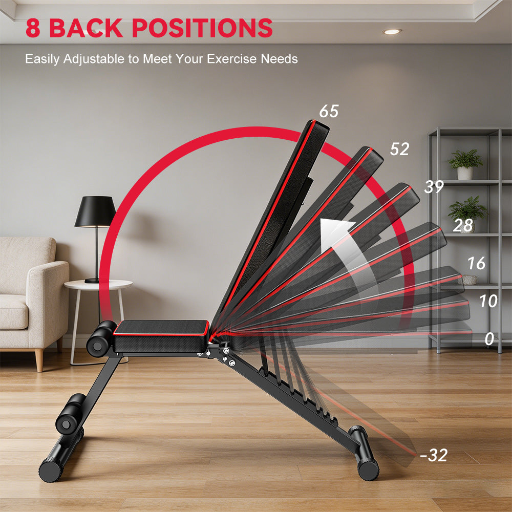 Foldable Workout Bench B1, Backrest Adjustable