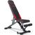 Adjustable Workout Weight Bench Folding Exercise Bench 8 Backrest Adjustment for Full Body Exercise with Resistance Bands