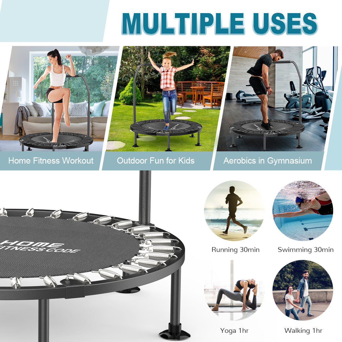 Folding fitness trampoline best sale