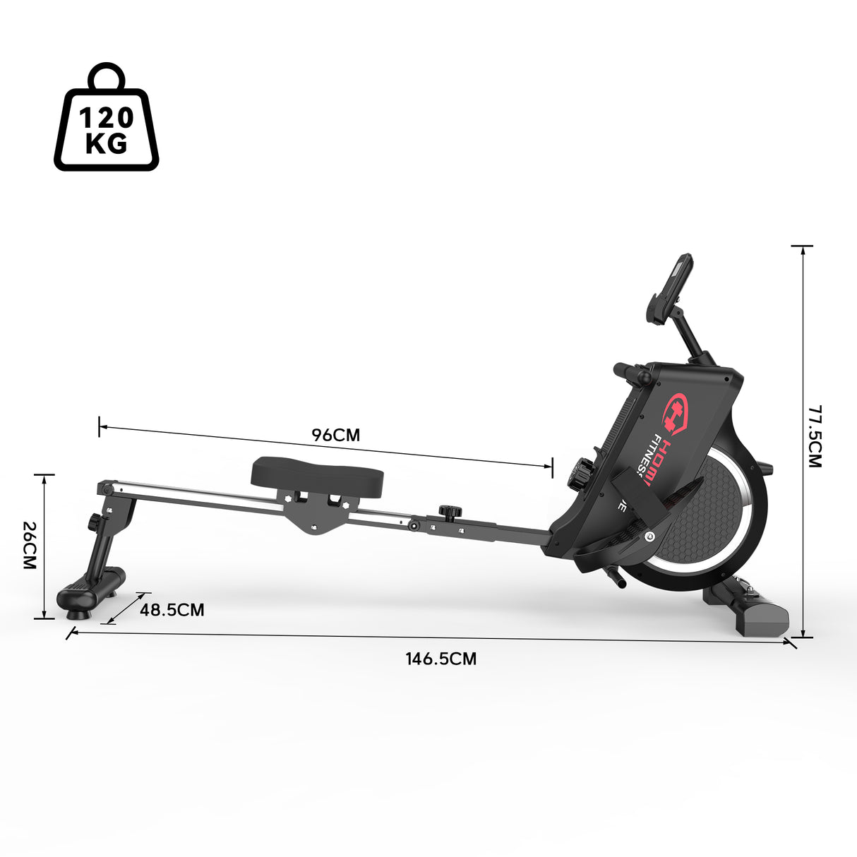 Magnetic Rowing Machine, 16-Level Resistance