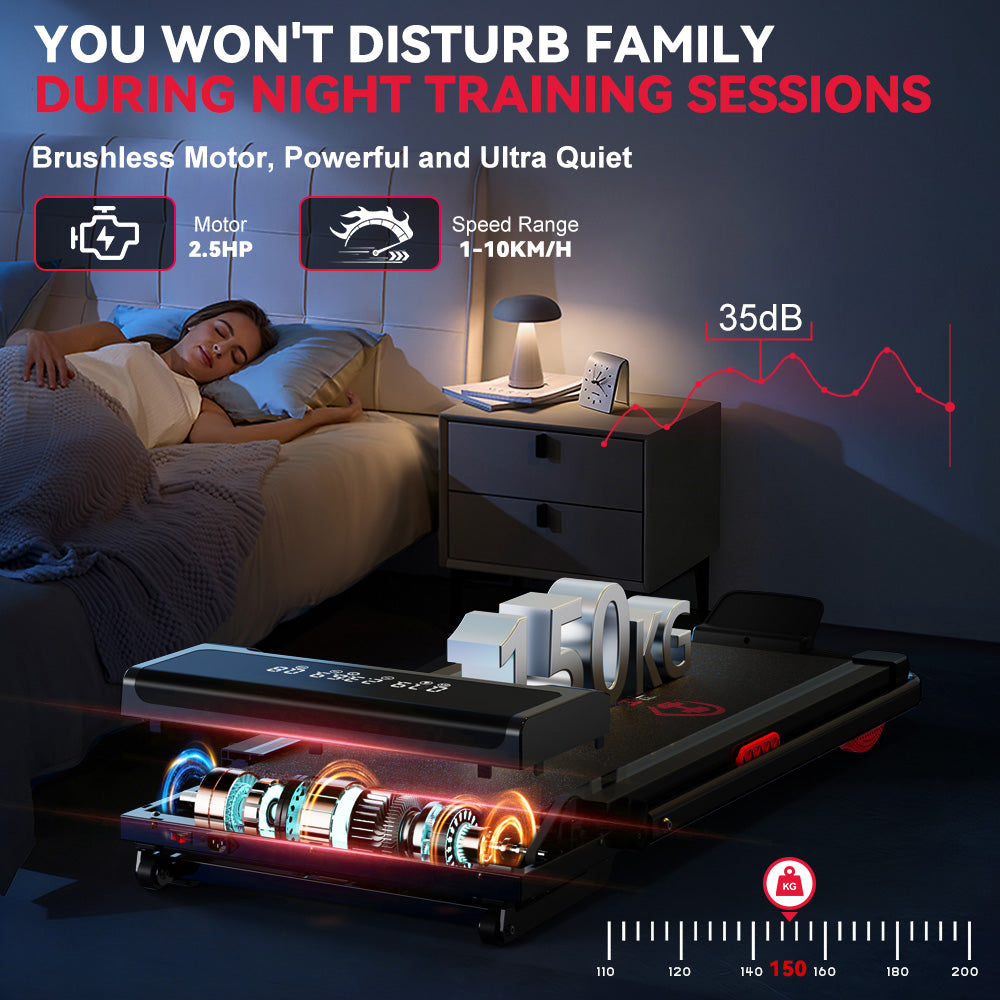 Folding Treadmill Y3 with Brushless Motor, 12% Auto Incline