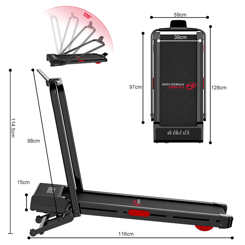 Folding Treadmill Y3 with Brushless Motor, 12% Auto Incline