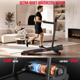 Folding Treadmill Y5 with Brushless Motor, 0%-15% Auto Incline