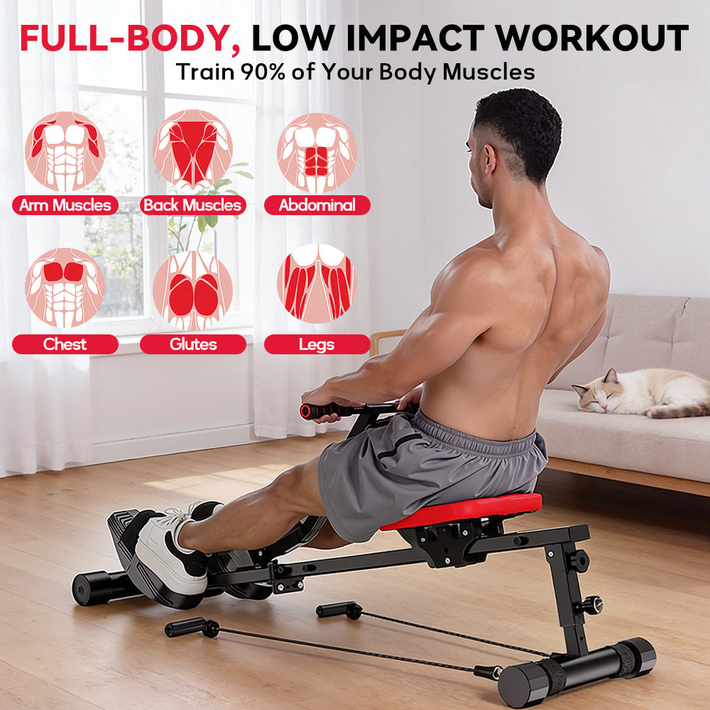 Hydraulic Rowing Machine, 12-Level Resistance