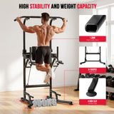 Power Tower Dip Station A1, with Resistance Bands