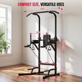 Power Tower Dip Station A1, with Resistance Bands