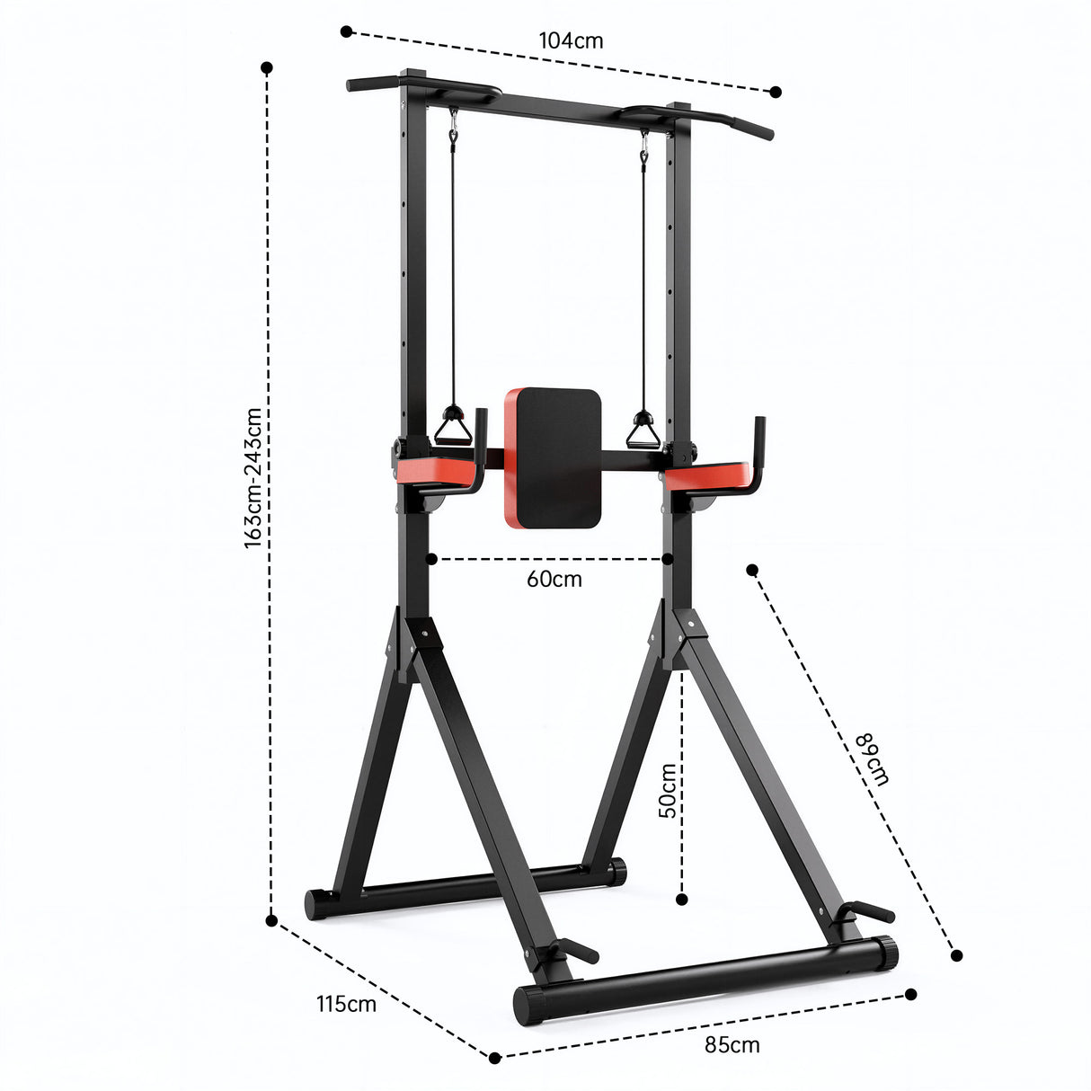Power Tower Dip Station B1, 12-Level Height Adjustment