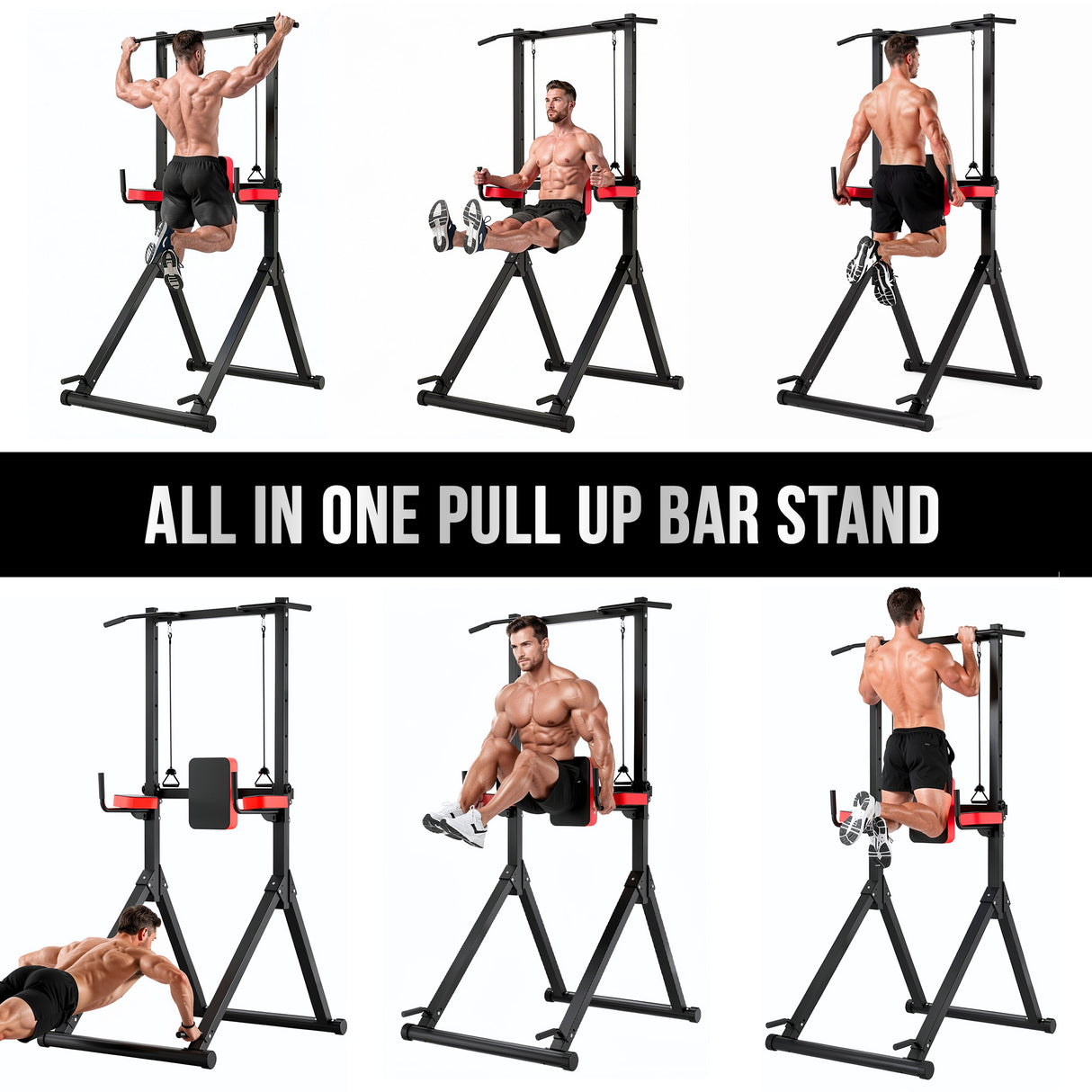 Power Tower Dip Station B1, 12-Level Height Adjustment