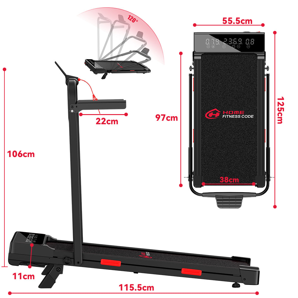 Folding Treadmill Q2 Pro with 5% Manual Incline, Speed 1-10KM/H (New Version)