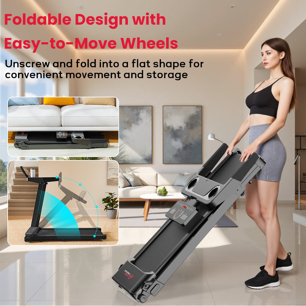 Folding Treadmill Q8, Speed 1-12KM/H, 5% Manual Incline