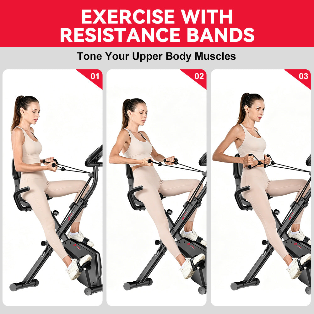 Foldable Exercise Bike, Magnetic Resistance