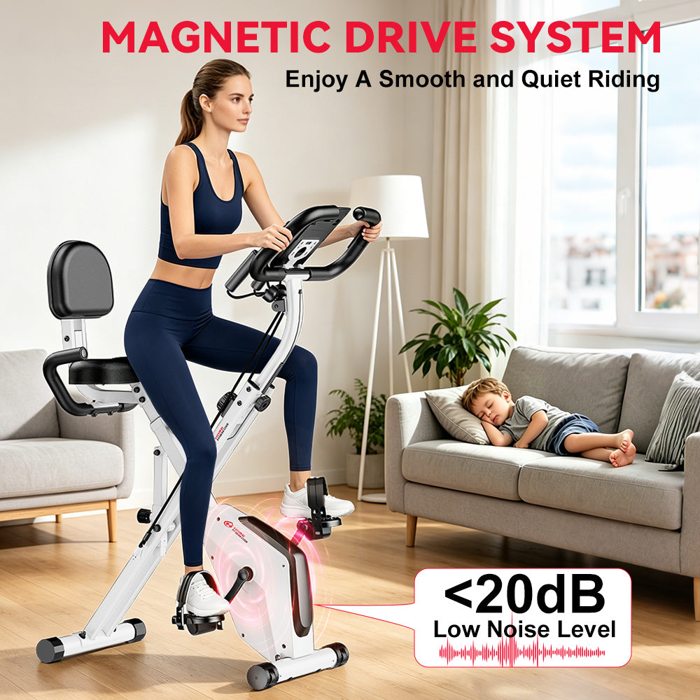 Foldable Exercise Bike, Magnetic Resistance