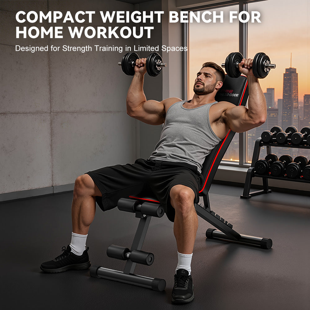 Foldable Workout Bench B1, Backrest Adjustable