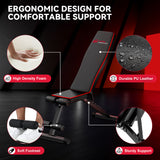 Foldable Workout Bench B1, Backrest Adjustable